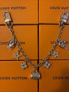 Louis Vuitton Gold-Tone & Diamond Encrusted Charm Chain